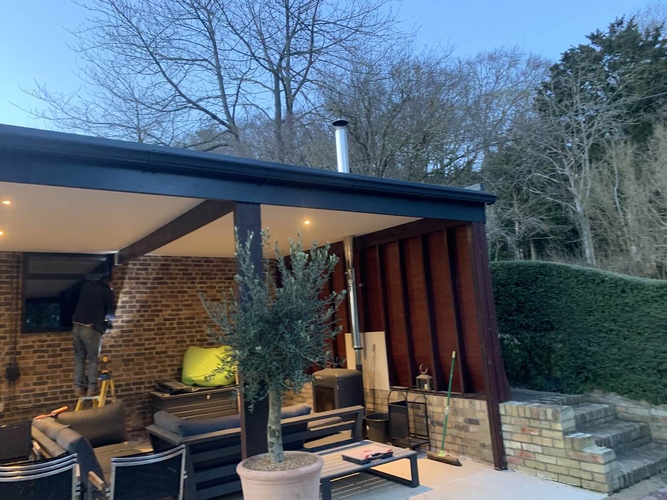 Covered garden room and outdoor living extension completed near Cambridge