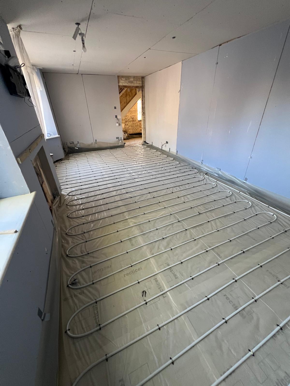 Underfloor heating installed during a real Cambridge property renovation by Ciampa and Sons
