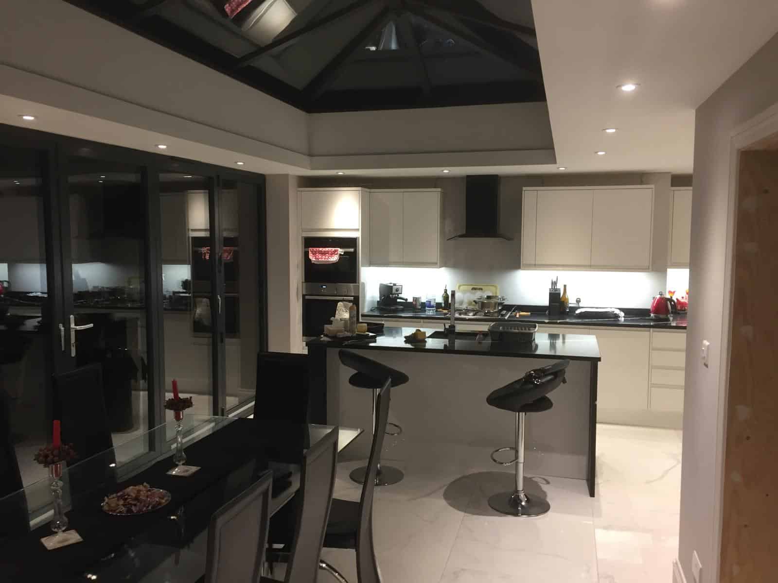 Premium kitchen renovation with roof lantern and island completed by Ciampa & Sons in Cambridge