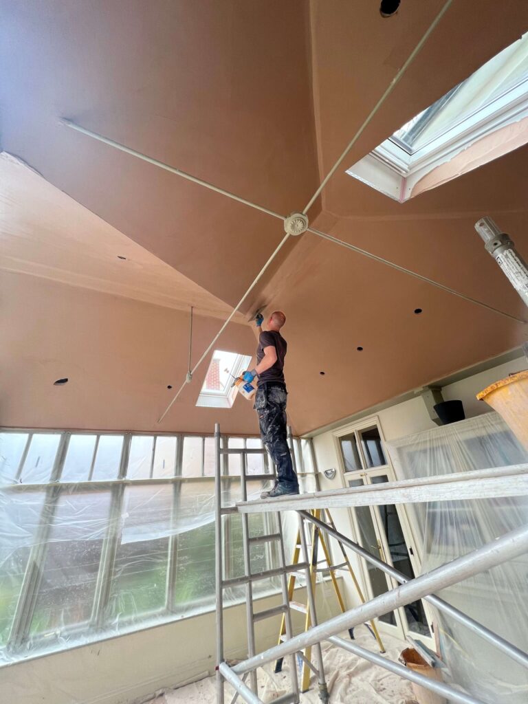 Plastering a vaulted conservatory ceiling